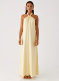 Golden Child Linen Maxi Dress Yellow