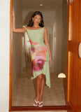 Huntah Midi Dress Green Tropical