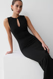 Norah Sleeveless Crepe Midi Dress Black