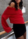 Bardot Knit Long Sleeve Top Cherry