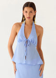 Ashlea Tie Front Top Periwinkle