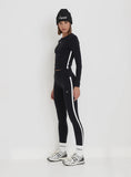 Black 4th Branded Contrast Piping Legging