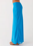 Another Life Chiffon Maxi Skirt Turquoise