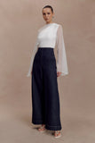 Ida Sheer Asymmetrical Long Sleeve Cape White