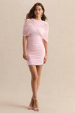 Magoria Light Pink Mesh Round Neck Cape
