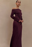 Avery Long Sleeve Maxi Dress Plum