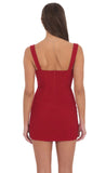 Lace Bust Bodycon Dress in Red