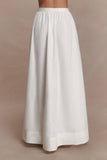 River Gathered Maxi Skirt White