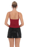 Sequin Mini Skort in Black