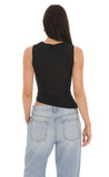Mesh Ruched Top in Black