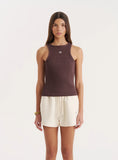 Chocolate 4th Branded Racer Vest Top