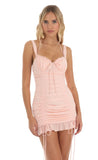Ruched Mini Dress in Pink