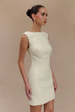 Angela Textured Boucle Mini Dress Ivory