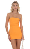 Strapless Dress in Orange