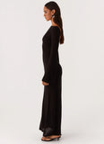 Olivia Long Sleeve Maxi Dress Black
