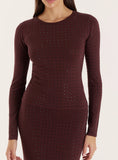 Chocolate Embellished Knitted Long Sleeve Top
