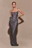 Roisin Diamante Maxi Dress Gunmetal