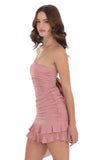 Crepe Ruched Bodycon Dress in Mauve