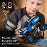 LEGO Technic Monster Jam Grave Digger Fire and Ice Building Toy for Boys Girls Monster Truck Toy W Pull Back Racing Action for Kids Ages 7 Gift Idea for Birthdays 42219