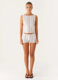 Suns Out Tank Top Blue Stripe