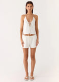 Millo Linen Shorts Ivory