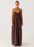 Losario Maxi Dress Cool Chocolate