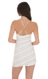 Ruffle Lace V Neck Dress in White