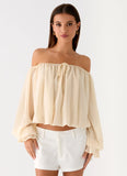 Sandali Off Shoulder Top Cream