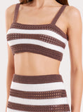 Chocolate Stripe Crochet Crop Top