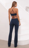 Two Piece Pant Set in Navy