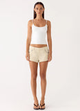 Emenique Button Shorts Ivory