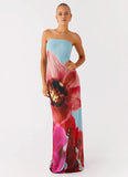Amelle Maxi Dress Turquoise Bloom