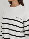 Cream And Navy Stripe Jumper