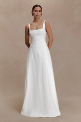 Salma Drop Waist Cotton Maxi Dress White