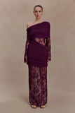 Luxie Lace Knit Maxi Dress Plum