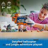 LEGO City Jungle Explorer Helicopter Toy at Base Camp Kids Toy Adventure Building Set for Boys Girls Ages 8 with 5 Minifigures Gorilla Figures Gift Ideas for Birthdays 60437