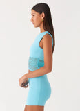 Love Motion Mini Dress Aqua Blue