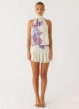 Willow Chiffon Mini Dress Violet Blossom