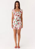 Malina Mini Dress Ivory Bloom