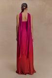 Caira Chiffon Scarf Maxi Dress Ombre Dark Pink