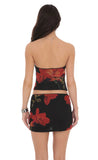 Mesh Floral Tube Top in Black