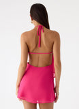 Nona Chiffon Mini Dress Fuchsia