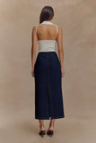 Fallon Denim Midi Skirt Indigo Blue