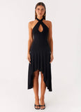 Velvet Sky Midi Dress Black