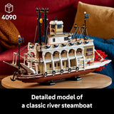 LEGO Ideas River Steamboat Building Set Room Decor for Men and Women Boat Model Building Kit for Adults Ages 18 Arts Crafts Display for Bedroom or Office Gift Idea for Birthdays 21356