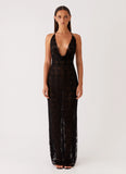 Champagne Coastline Maxi Dress Black