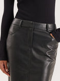 Black Tailored PU Maxi Skirt