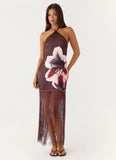 Niahvette Halter Midaxi Dress Velvet Bloom