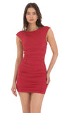 High Neck Open Back Dress in Red