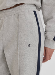 Grey Contrast Stripe Wide Leg Jogger